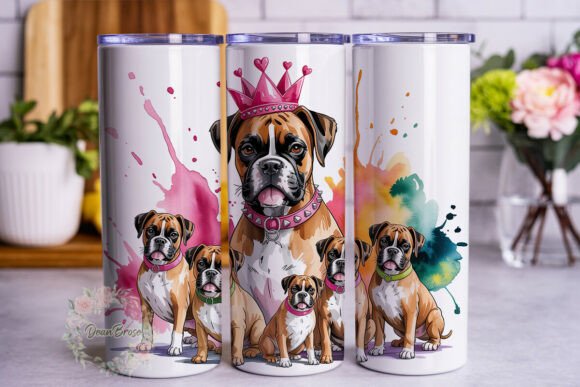 Boxer Dogs Princess Crown 20oz Tumbler W