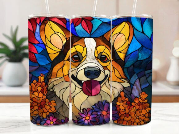 Corgi Tumbler Wrap Sublimation Design