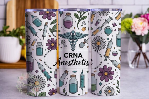 CRNA Anesthetist Floral Tumbler Wrap
