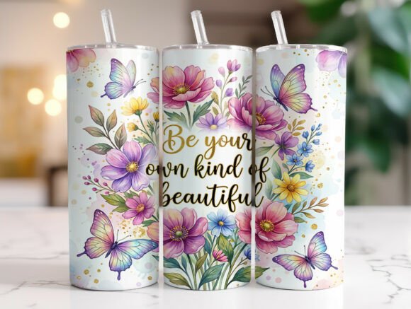 Floral Inspirational Quote Tumbler Wrap