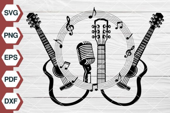 Guitar Music Note SVG EP520