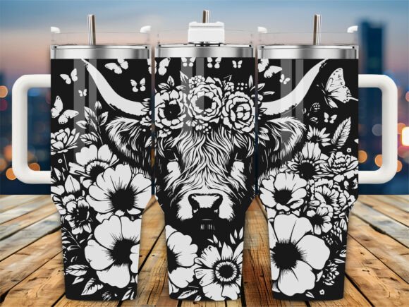 Highland Cow Floral 40oz Tumbler: A Designer's Review