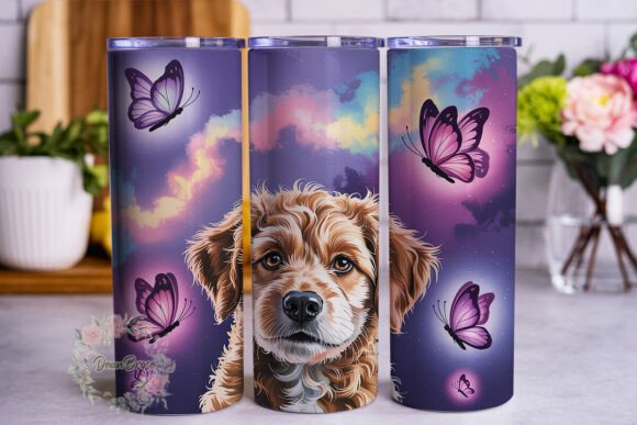 Review: Fluffy Dog Galaxy Butterfly 20oz Tumbler Design