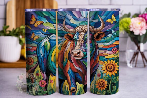 Review: Stained Glass Highland Cow 20oz Wrap Design