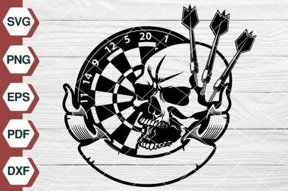Skull Dartboard SVG, Dart Game - EP498
