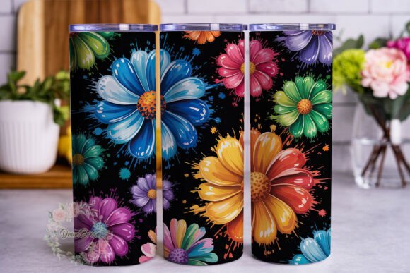 Vibrant Floral Paint Splatter Tumbler: A Designer's Review